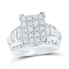 10K White Gold 2 CTW-Natural Diamond Fashion Emerald Ring 7.59 Gram