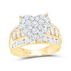 2CTW-DIA NK FASHION HEART RING