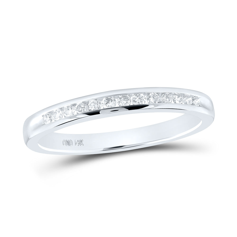 14K White Gold 1/6 CTW-Natural Diamond Ladies Band 2.17 Gram