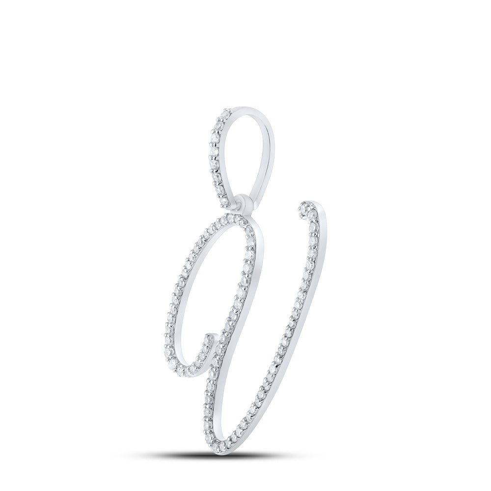 1/2CTW-DIA P1 INITIAL "V" GIFT PENDANT