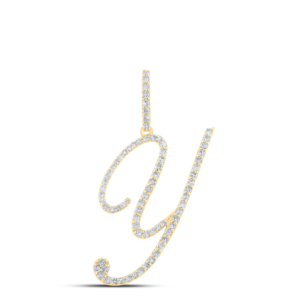 1/2CTW-DIA P1 INITIAL "Y" GIFT PENDANT