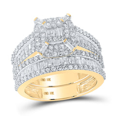 10K Yellow Gold 1 3/4 CTW-Natural Diamond Bridal Set 6.63 Gram