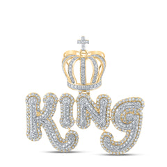 4 7/8CTW-DIA NK INITIAL KING WITH CROWNLOOP MENS CHARM