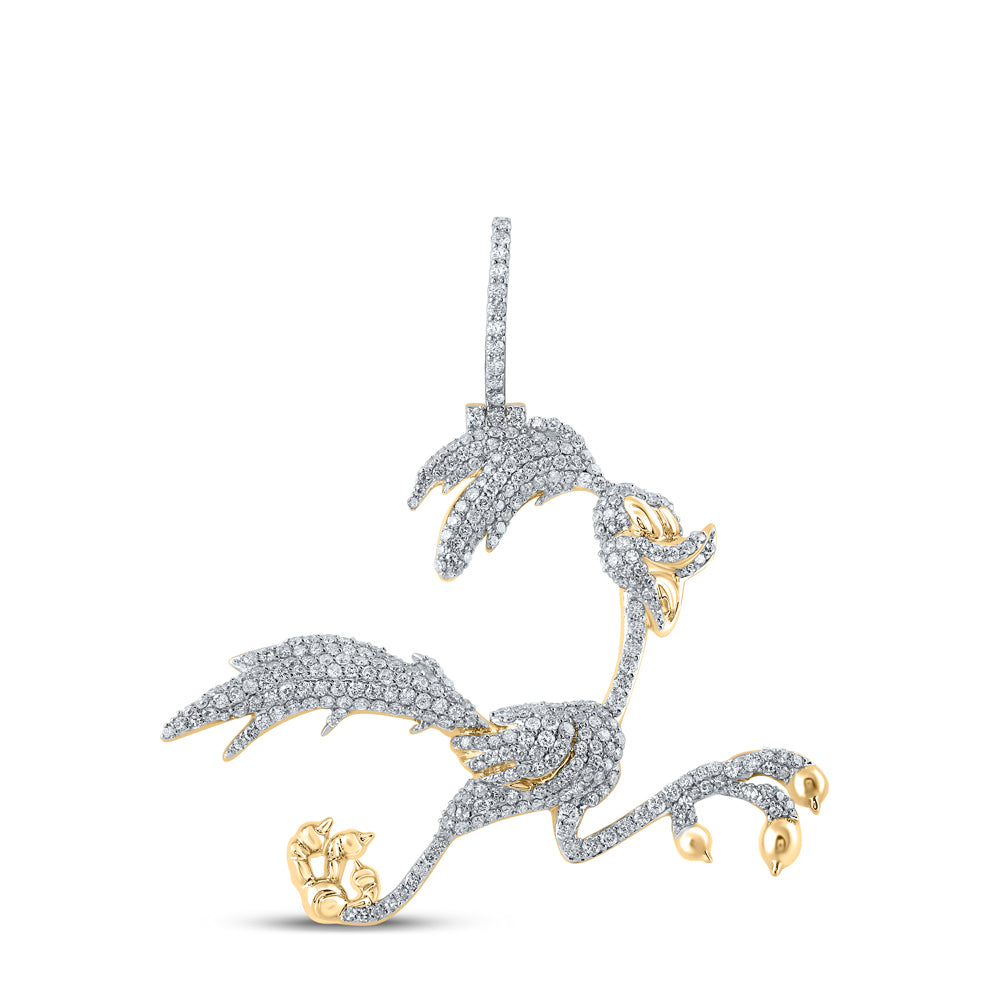 3 1/3CTW-DIA NK ROAD RUNNER CARTOON MENS CHARM