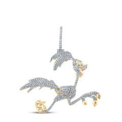 3 1/3CTW-DIA NK ROAD RUNNER CARTOON MENS CHARM