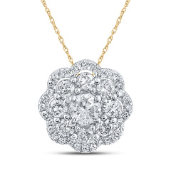 1/2CTW-DIA NK FLOWER PENDANT