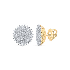 10K Yellow Gold 3/8 CTW-Natural Diamond P1P2 Gift Round Earring 1.73 Gram