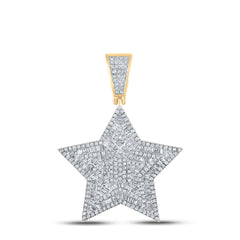10K Yellow Gold 1 1/5 CTW-Natural Diamond P1P2 Star Mens Charm 7.69 Gram