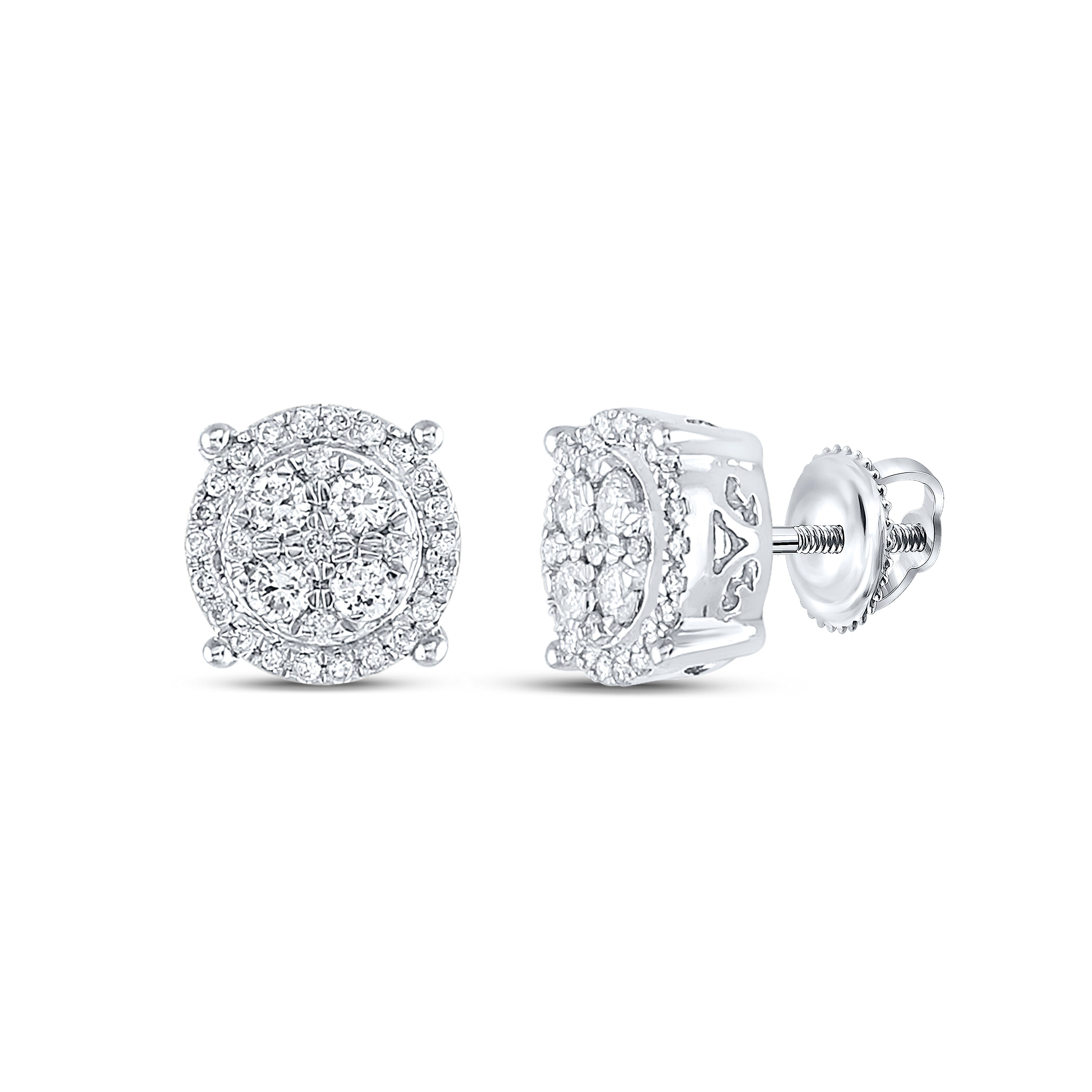 1/2CT-DIA NK ROUND EARRING