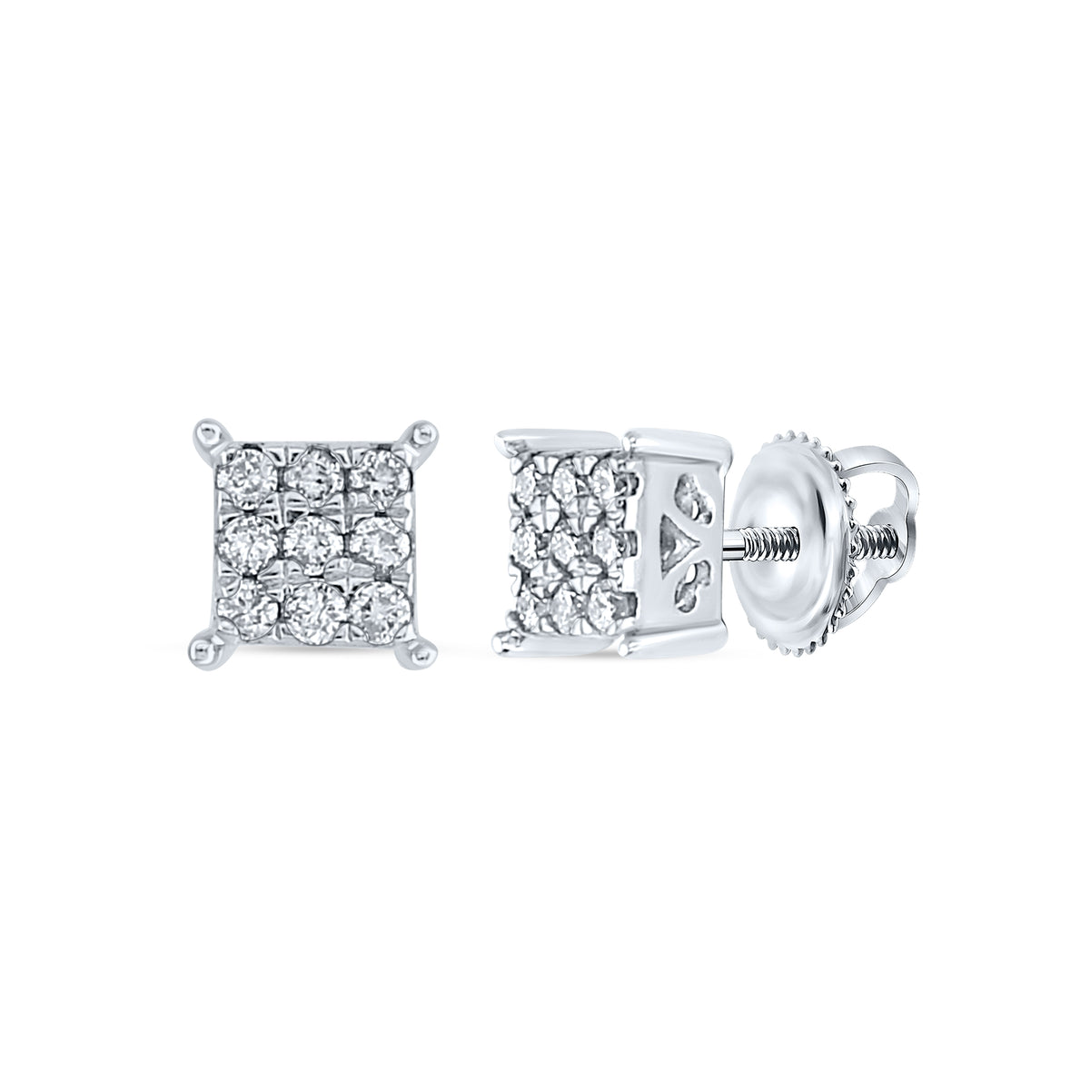 1/6CT-DIA NK FASHION SQUARE EARRING