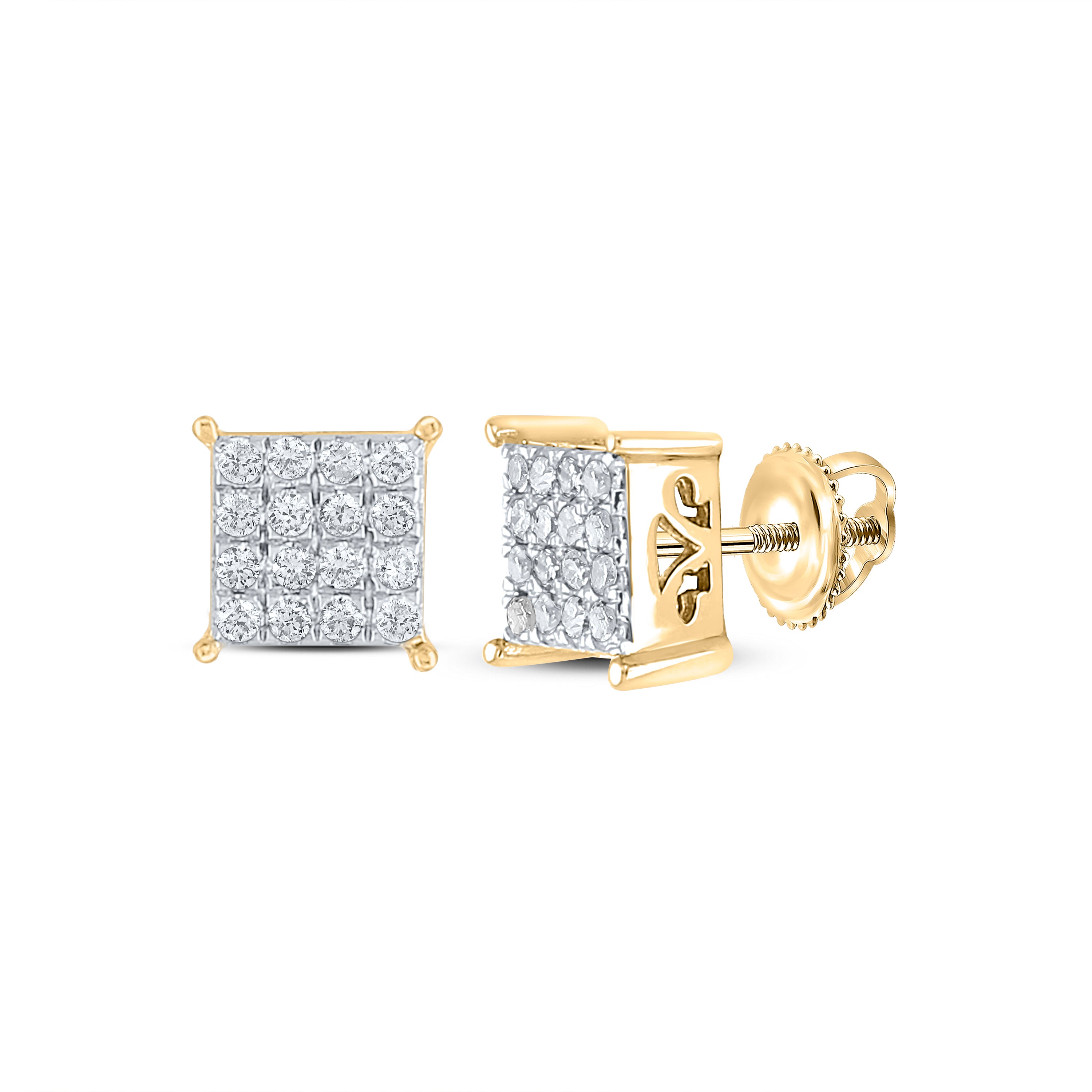1/4CT-DIA NK FASHION SQUARE EARRING
