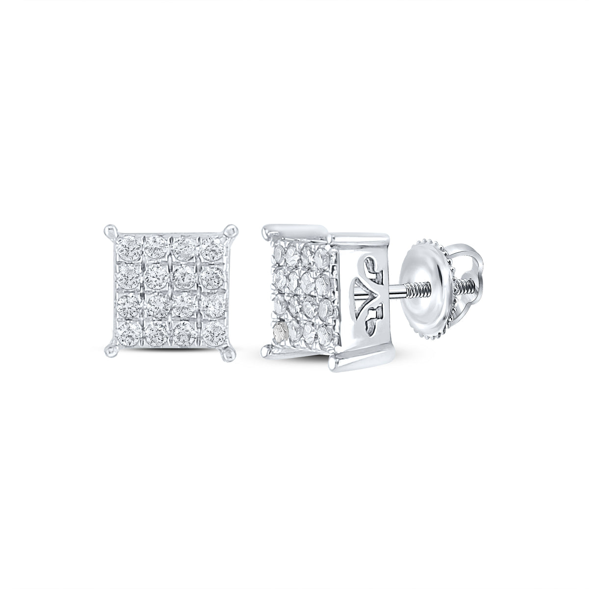 1/4CT-DIA NK FASHION SQUARE EARRING
