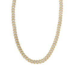 10K Yellow Gold 11 3/8 CTW-Natural Diamond (10MM) Cubain Mens Chain (20 Inch ) 92.62 Gram