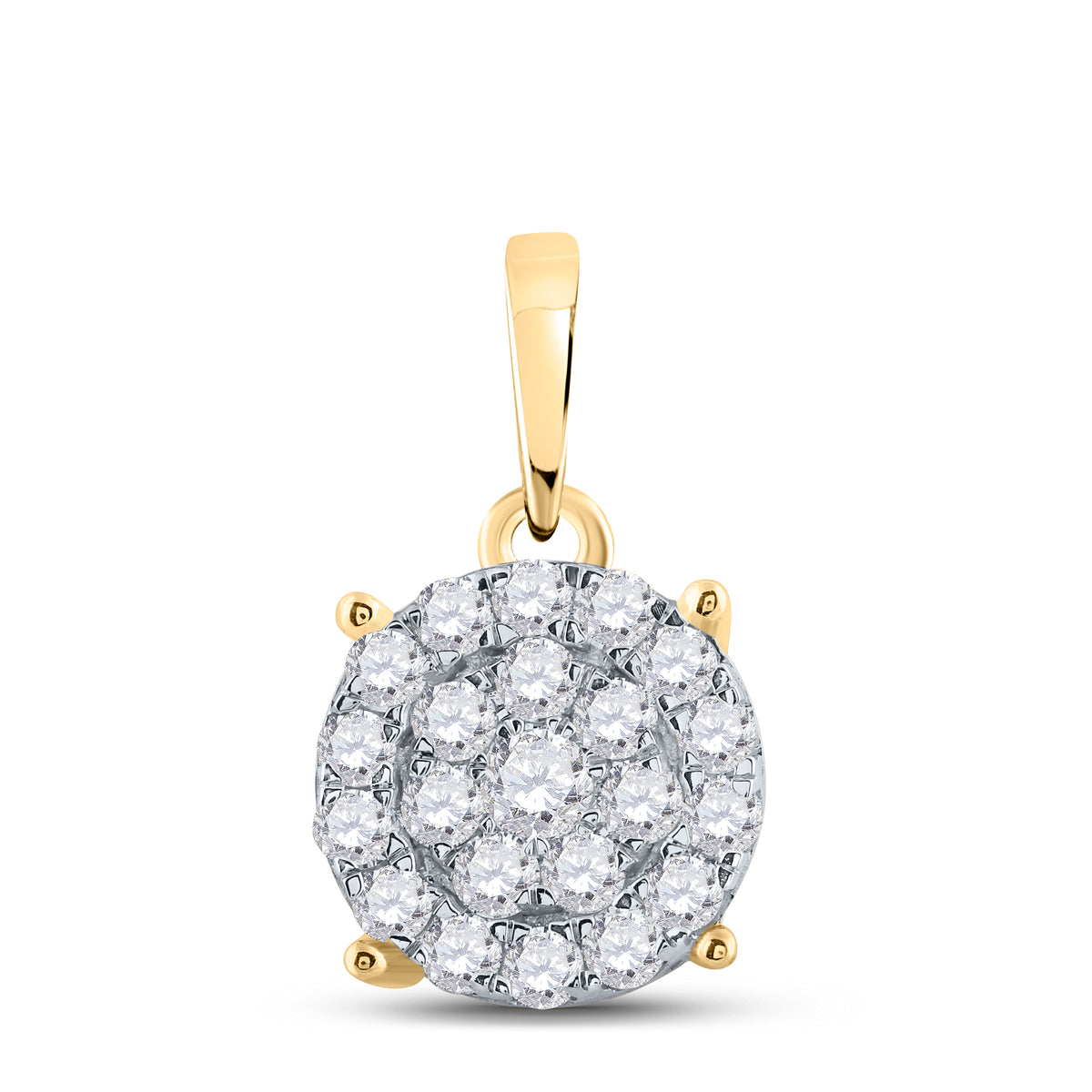 10K Yellow Gold 1 1/2 CTW-Natural Diamond Fashion Round Pendant 3.9 Gram