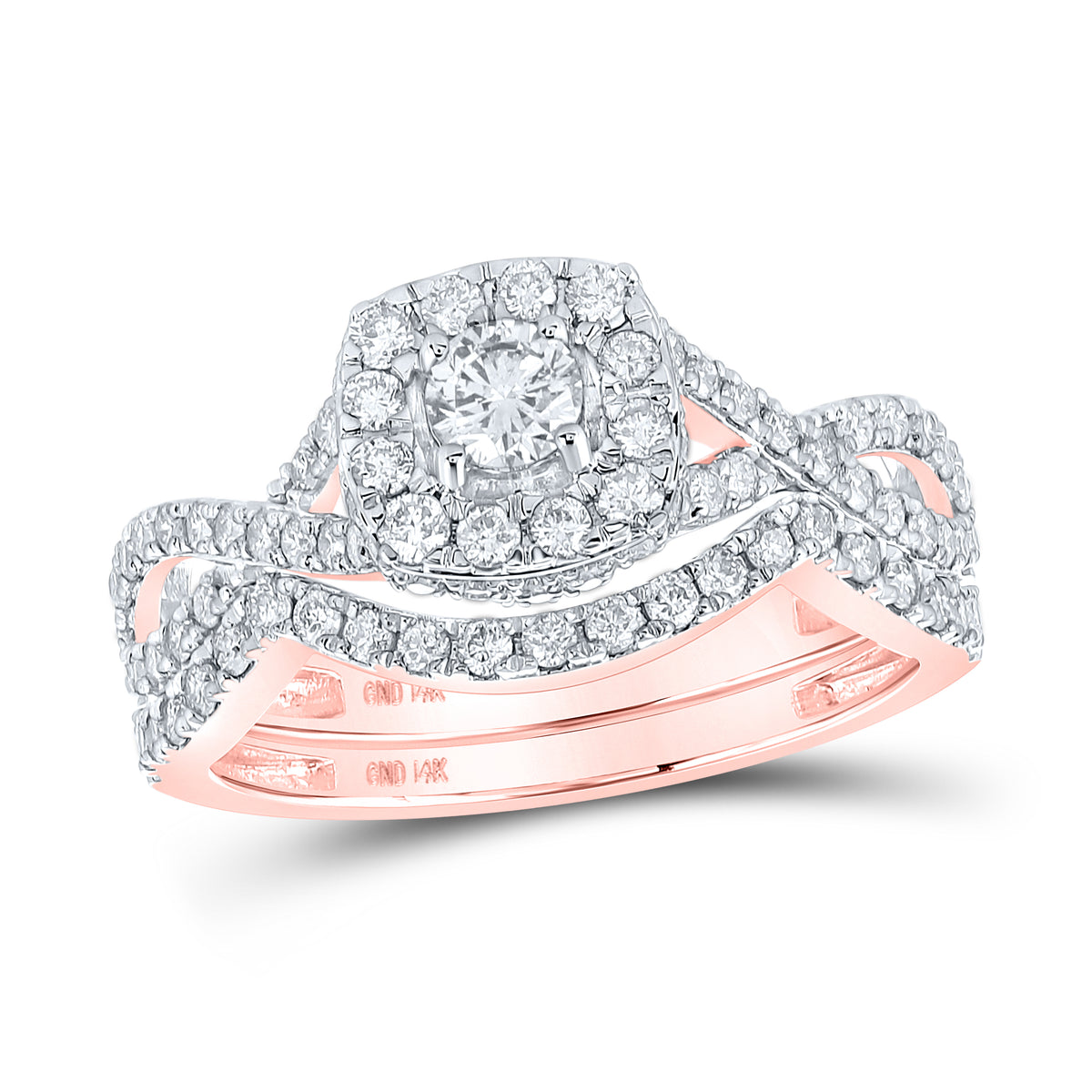 1CTW-DIA ANA M 1/5CT-CRD SINGLE HALO BRIDAL SET RING
