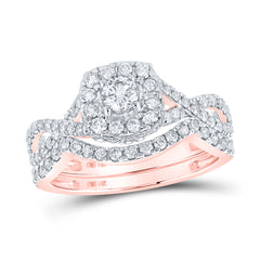 1CTW-DIA ANA M 1/5CT-CRD SINGLE HALO BRIDAL SET RING