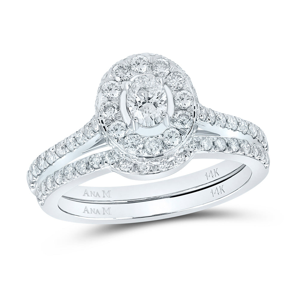 1CTW-DIA ANA M 1/5CT-COVAL SINGLE HALO BRIDAL SET RING