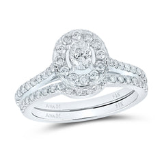 1CTW-DIA ANA M 1/5CT-COVAL SINGLE HALO BRIDAL SET RING