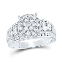 Sterling Silver 1 CTW-Natural Diamond Ring 3.72 Gram