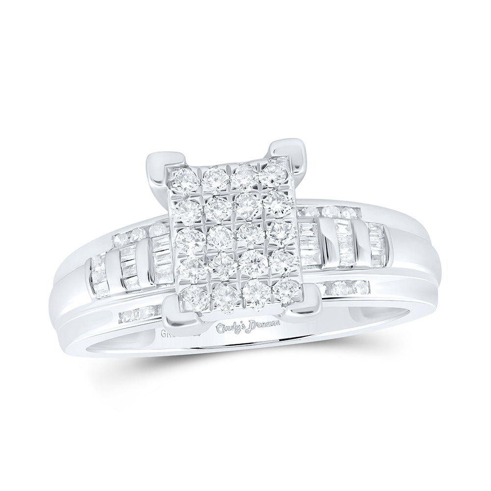 Sterling Silver 1/2 CTW-Natural Diamond Fashion Ring 3.29 Gram