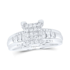 Sterling Silver 1/2 CTW-Natural Diamond Fashion Ring 3.29 Gram