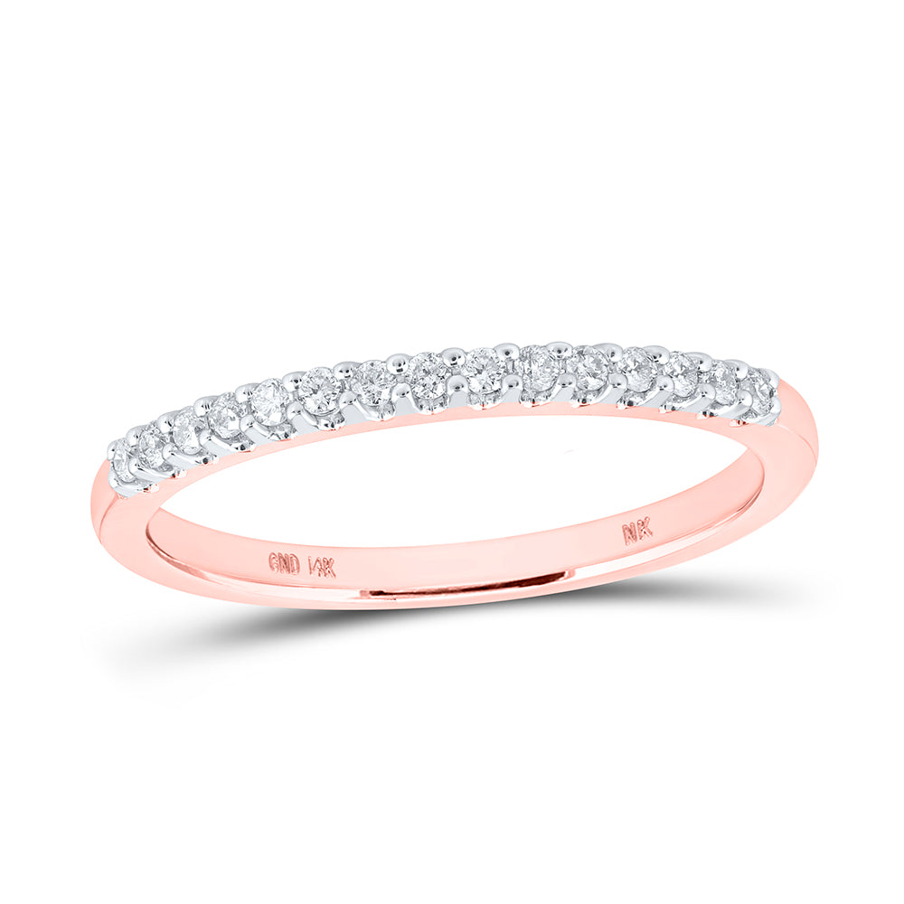 14K Rose Gold 1/6 CTW-Natural Diamond Ladies Band 1.57 Gram
