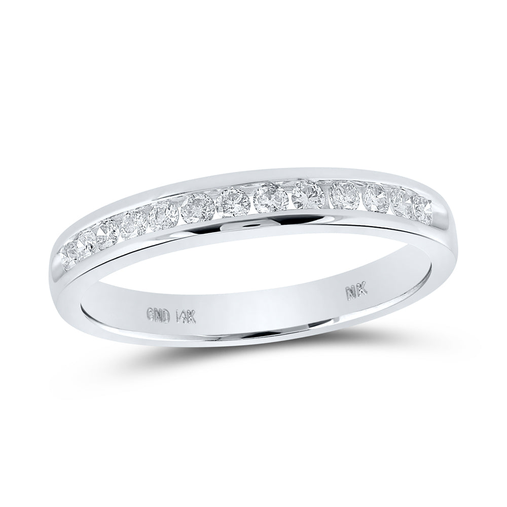 14K White Gold 1/4 CTW-Natural Diamond Ladies Band S9 2.46 Gram