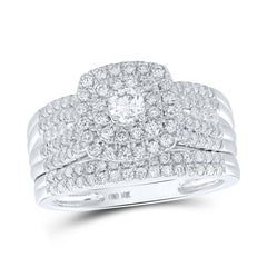 1CTW-DIA NK 1/5CT-CRD BLISS DOUBLE HALO  BRIDAL SET