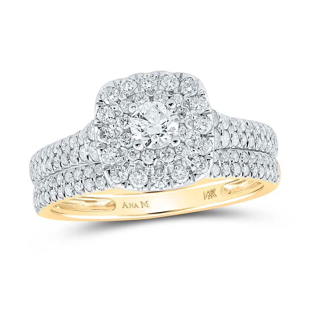 1CTW-DIA ANA M 1/5CT-CRD BLISS BRIDAL SET 2 HALO