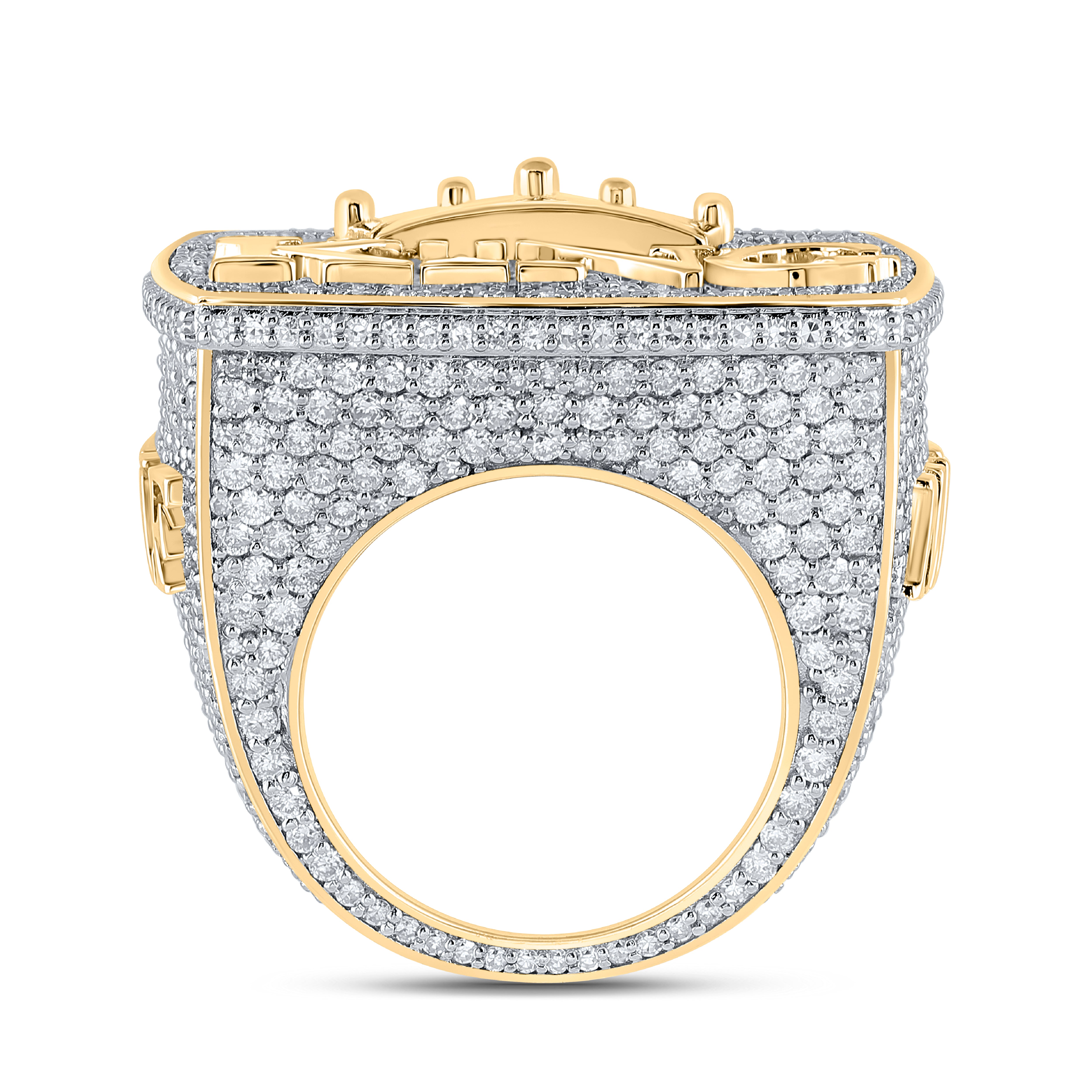 10 1/2 CTW-DIA NK CROWNN KING MENS RING
