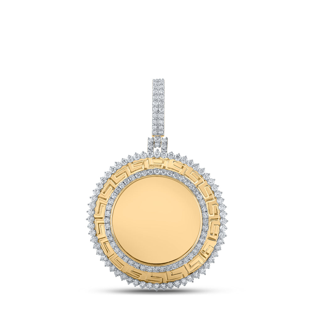 10K Yellow Gold 2 3/4 CTW-Natural Diamond Memory Pendant 8.63 Gram