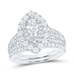 2CTW-DIA ANA M 1/2CT-CMQ BRIDAL SET 2 HALO