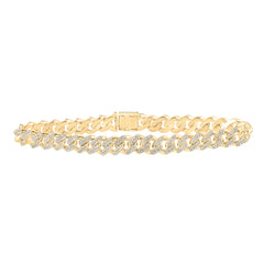 3 3/4CTW-DIA CN (8MM) CUBAN MENS BRACELET (8.50 INCH)
