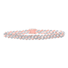 3 3/4CTW-DIA CN (8MM) CUBAN MENS BRACELET (8.50 INCH)