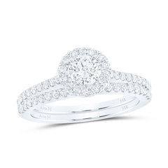 1CTW-DIA ANA M 1/2CT-CRD BRIDAL SETS SINGLE HALO