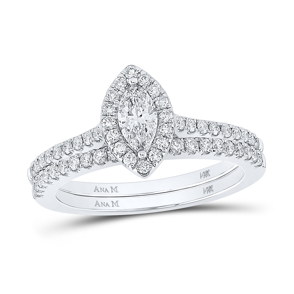 7/8CTW-DIA ANA M 1/3CT-CMQ BRIDAL SETS SINGLE HALO