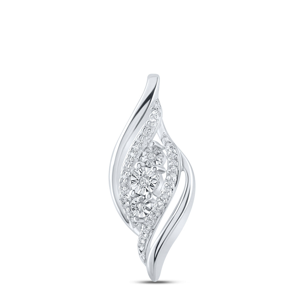 Sterling Silver 1/12 CTW-Natural Diamond Gift Pendant 1.56 Gram