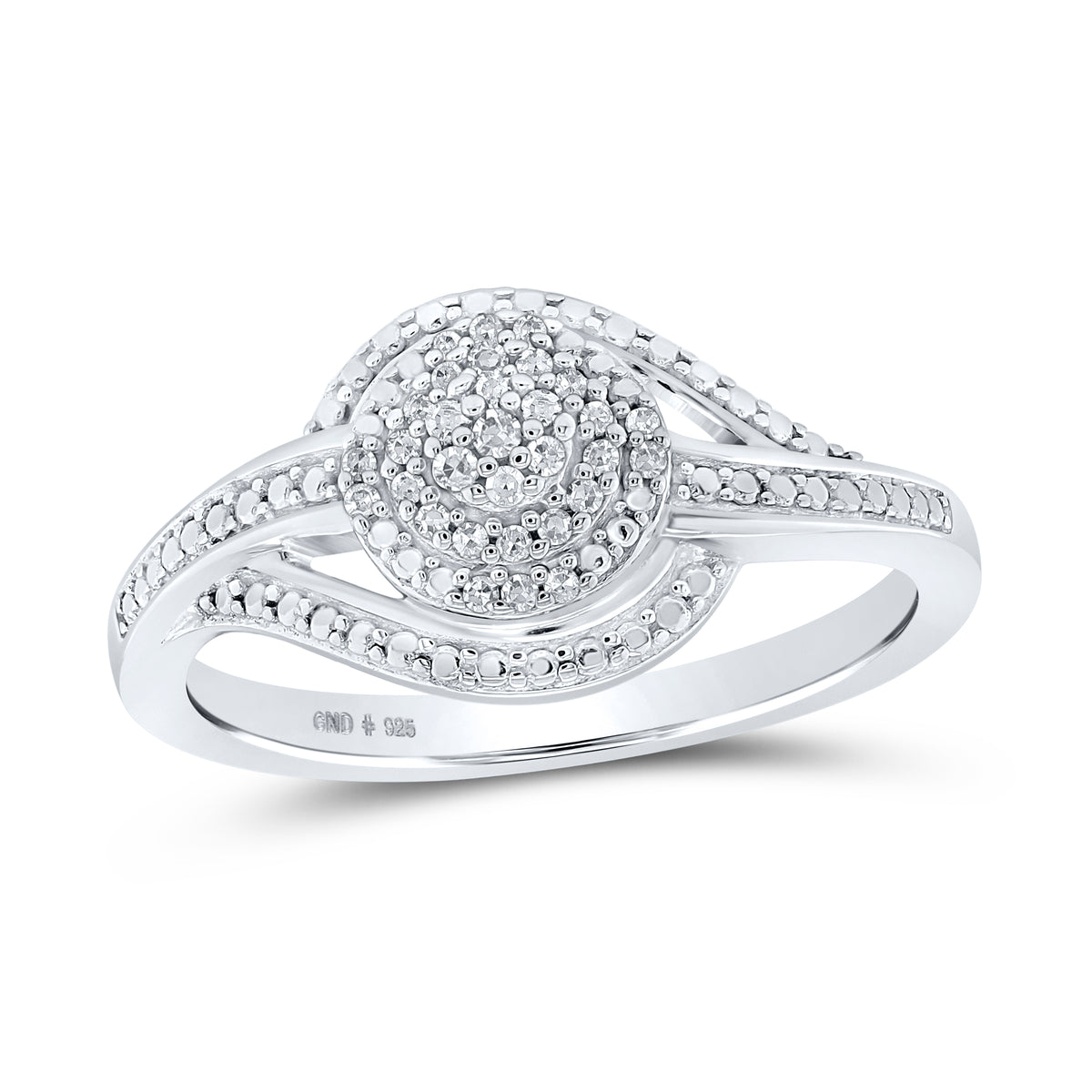 Sterling Silver 1/10 CTW-Natural Diamond Gift Ring 2.49 Gram