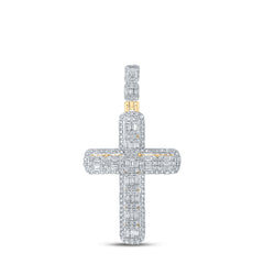 2 3/4CTW-DIA CN CROSS MENS CHARM
