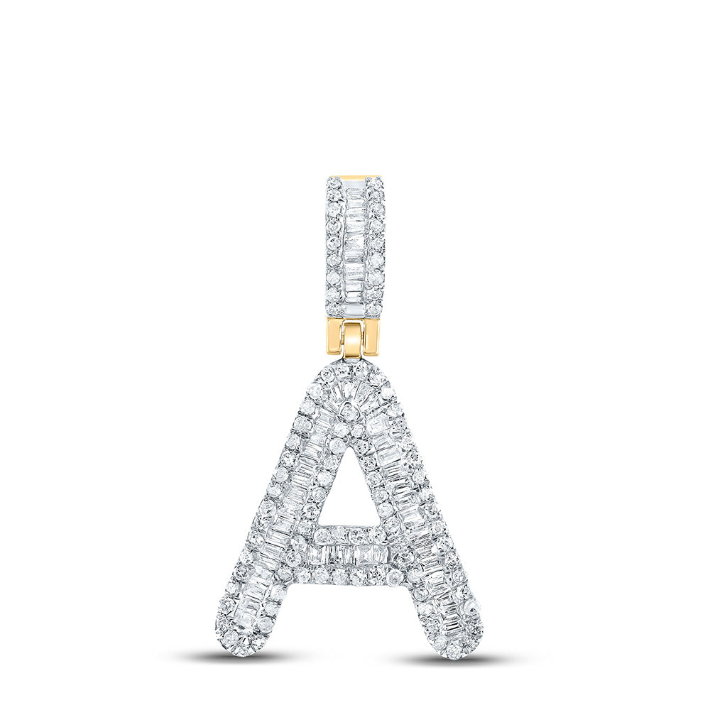 1/2CTW-DIA P1P2 MENS INITIAL "A" PENDANT