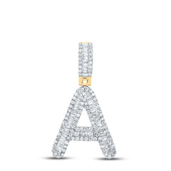 1/2CTW-DIA P1P2 MENS INITIAL "A" PENDANT