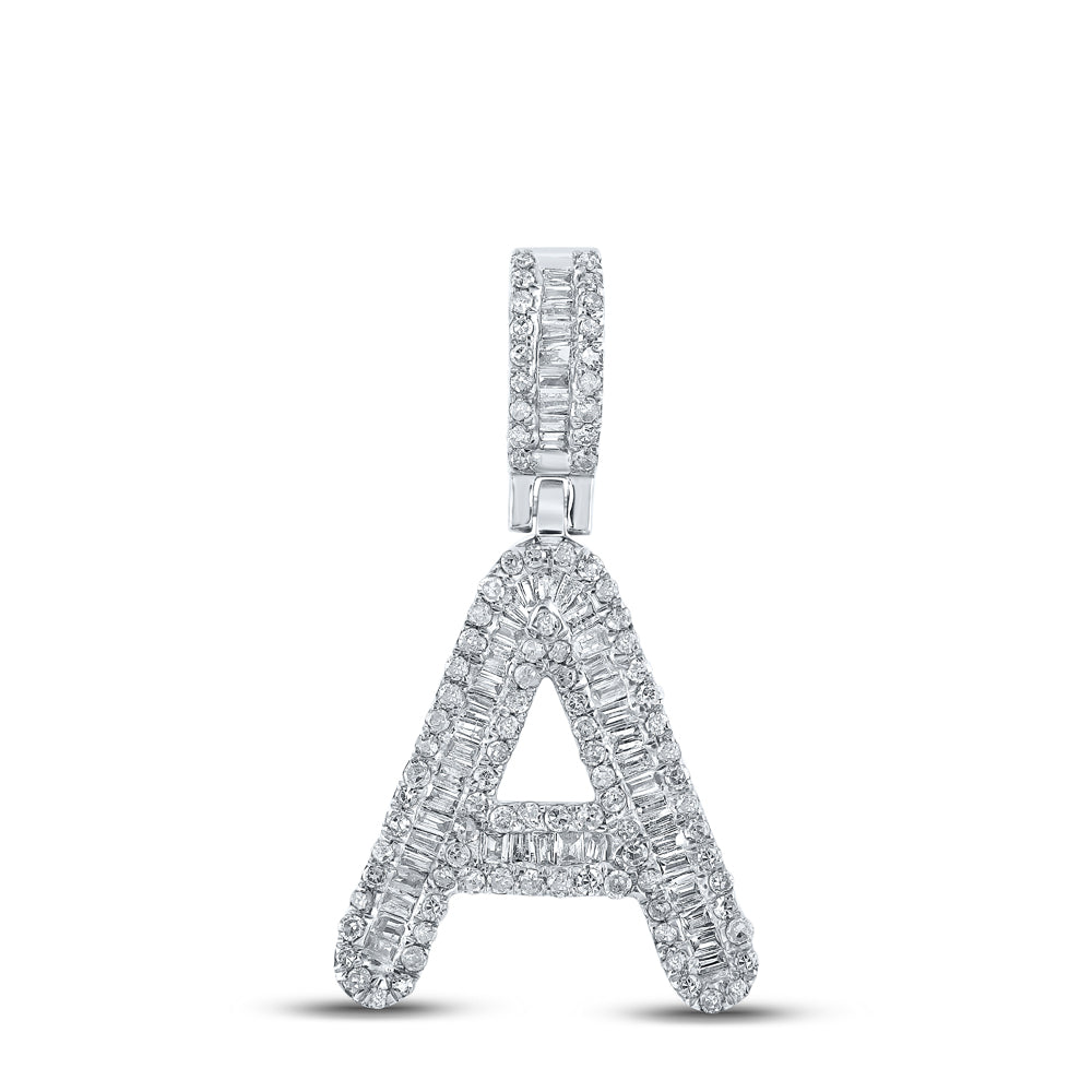 1/2CTW-DIA P1P2 MENS INITIAL "A" PENDANT