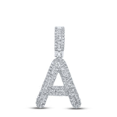 1/2CTW-DIA P1P2 MENS INITIAL "A" PENDANT