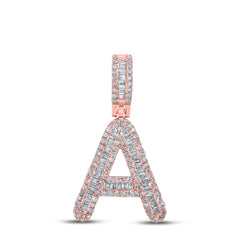 1/2CTW-DIA P1P2 MENS INITIAL "A" PENDANT