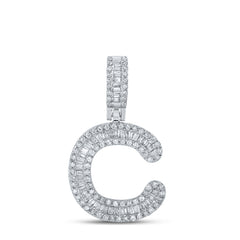 1/2CTW-DIA P1P2 MENS INITIAL "C" PENDANT