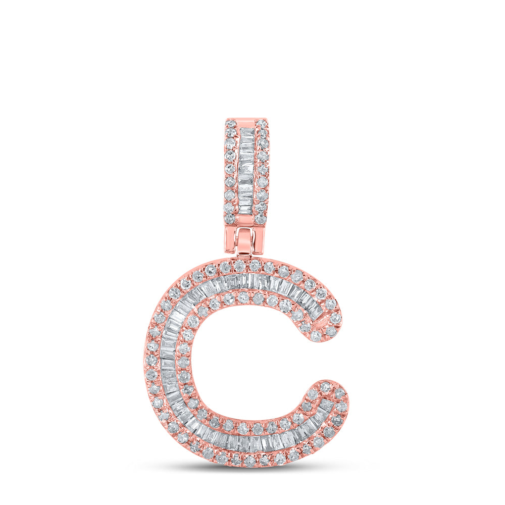 1/2CTW-DIA P1P2 MENS INITIAL "C" PENDANT
