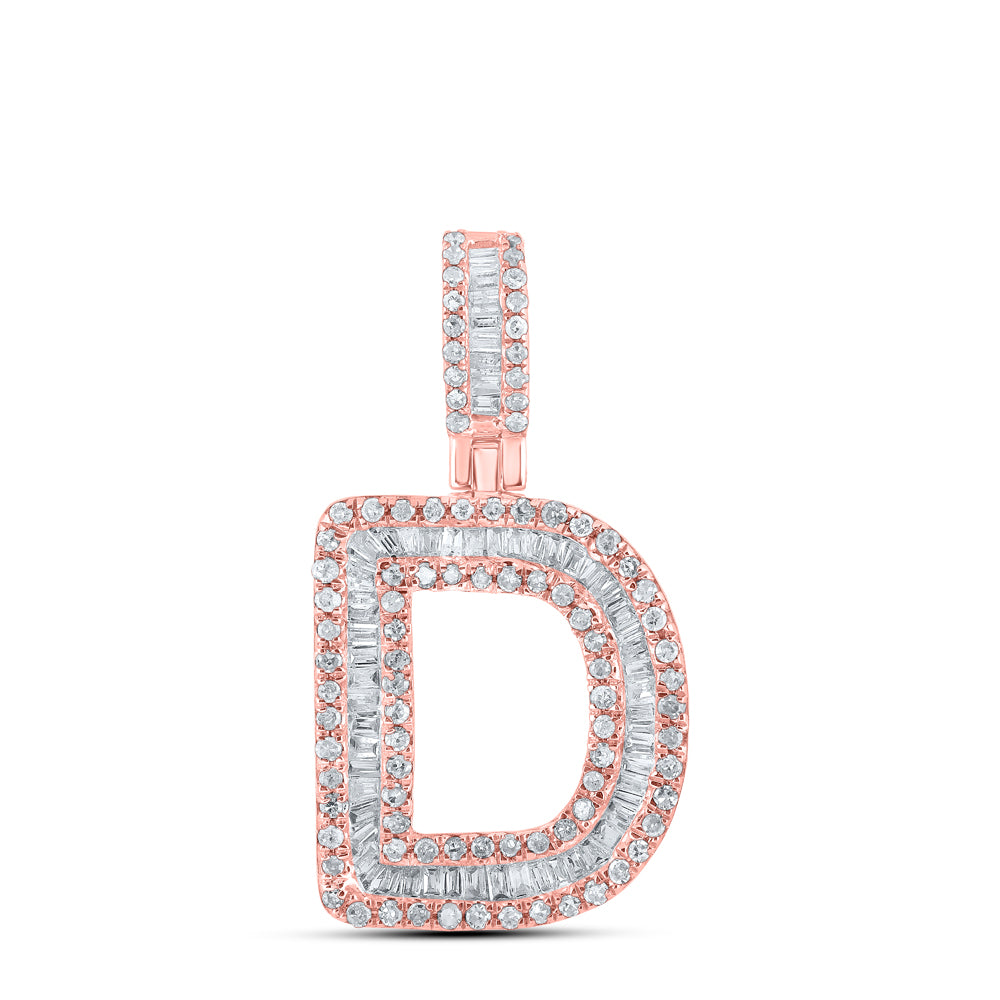 1/2CTW-DIA P1P2 MENS INITIAL "D" PENDANT