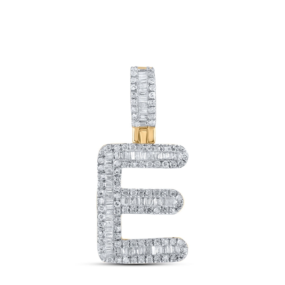 1/2CTW-DIA P1P2 MENS INITIAL "E" PENDANT