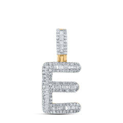 1/2CTW-DIA P1P2 MENS INITIAL "E" PENDANT
