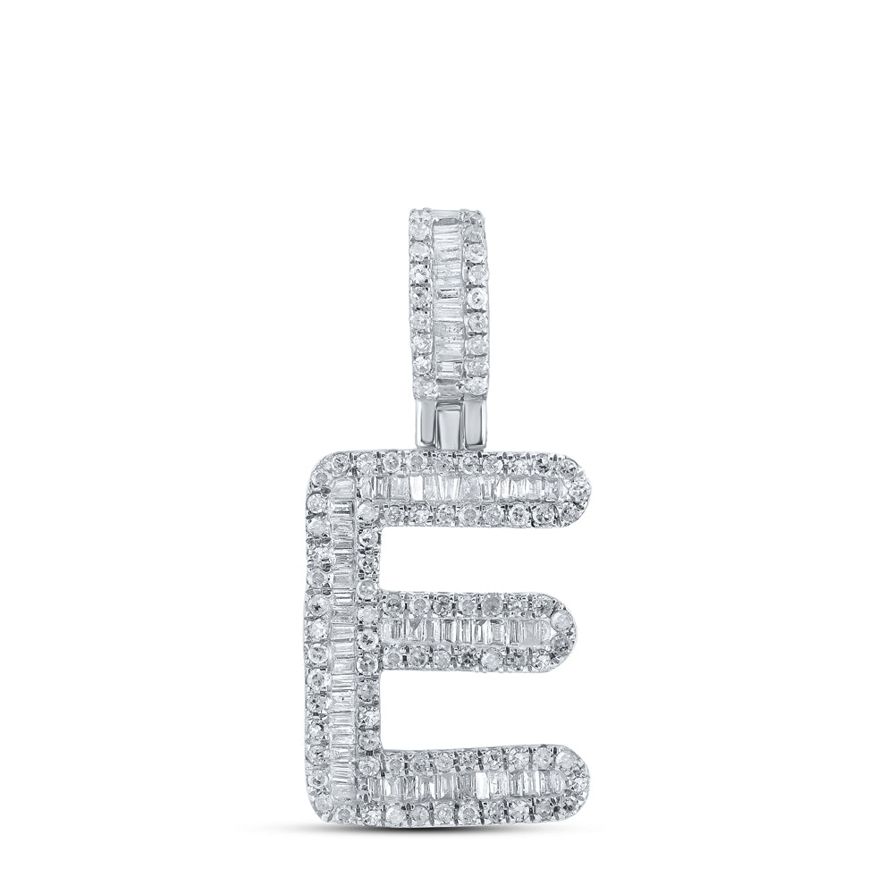 1/2CTW-DIA P1P2 MENS INITIAL "E" PENDANT